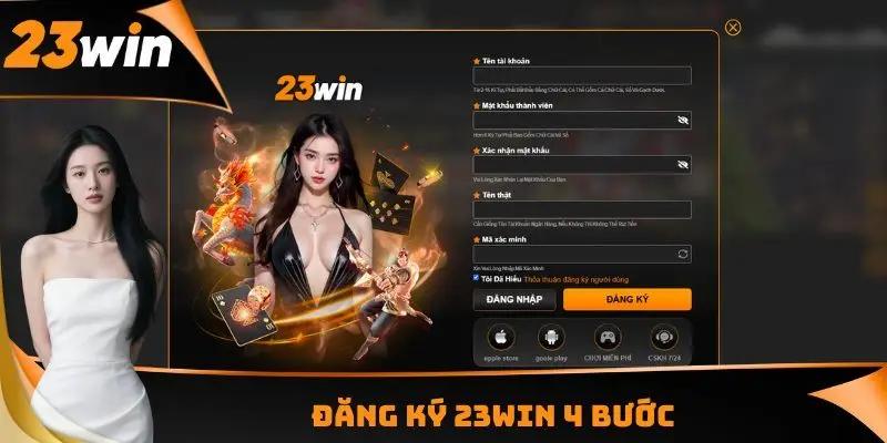 Đăng ký 23WIN 4 bước