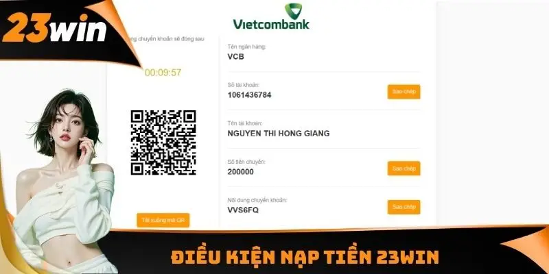 Điều kiện nạp tiền 23WIN